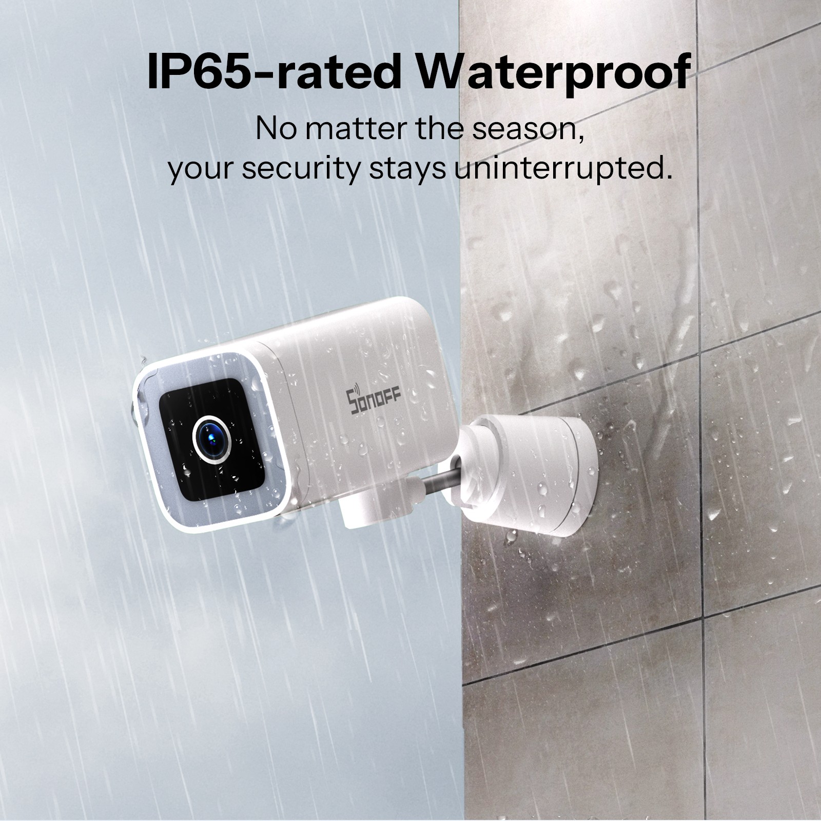 SONOFF WiFi Outdoor Security Camera, 2K HD Color Night Vision,180 Panoramic View