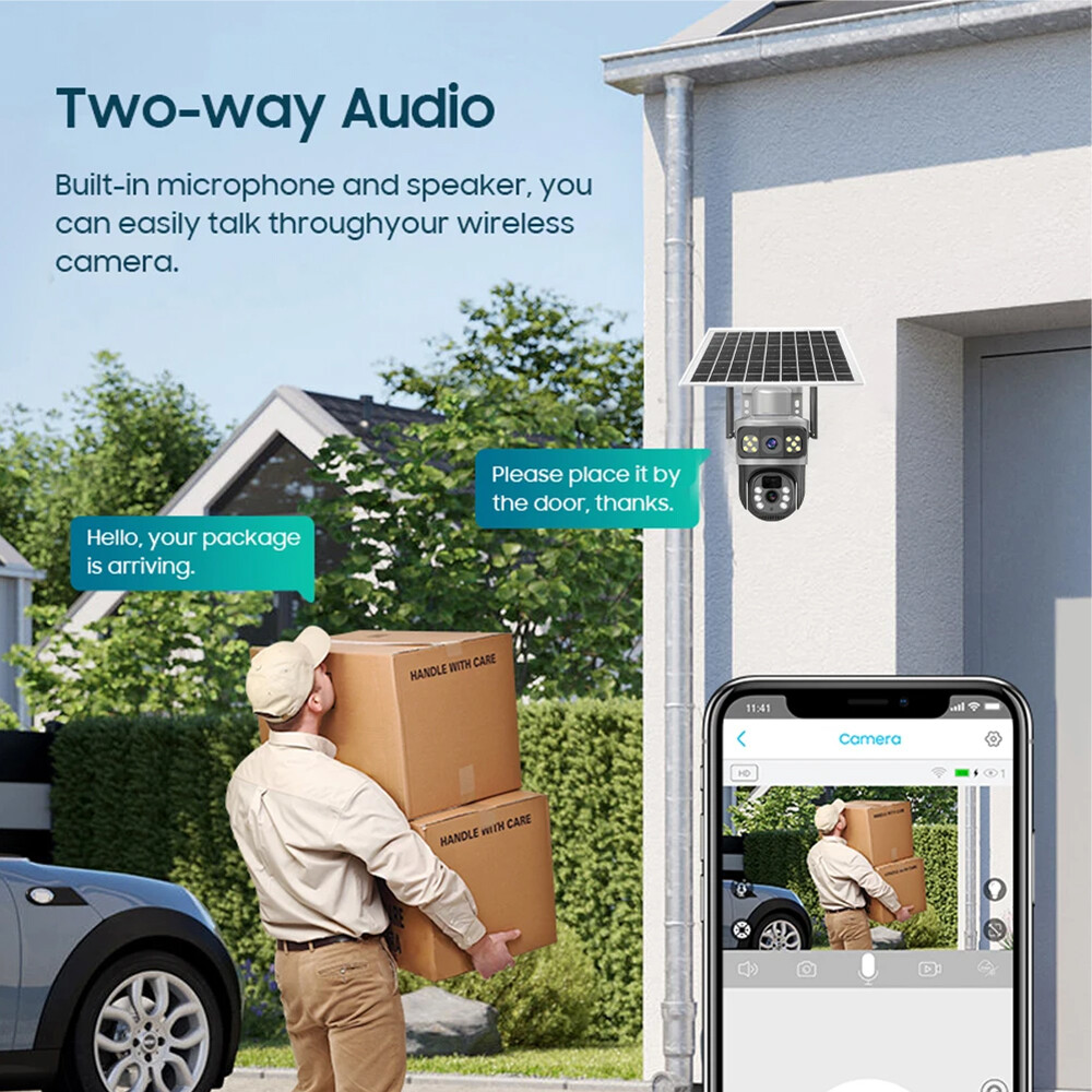 Outdoor 1080P Solar Powered Security Energy Camera Wireless WiFi IP Home CCTV HD