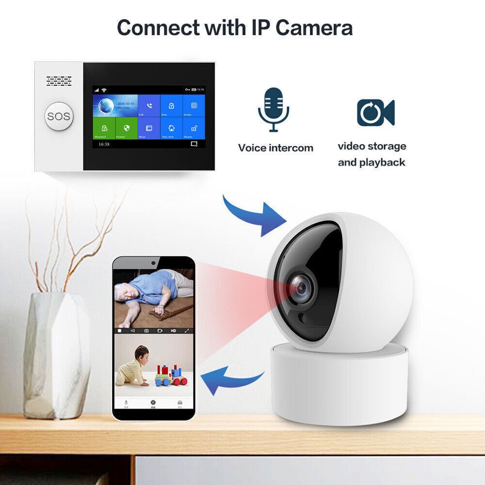 TUYA WiFi+4G 3G GSM Smart Home Security Alarm System w/Touch Keypad PIR DOOR