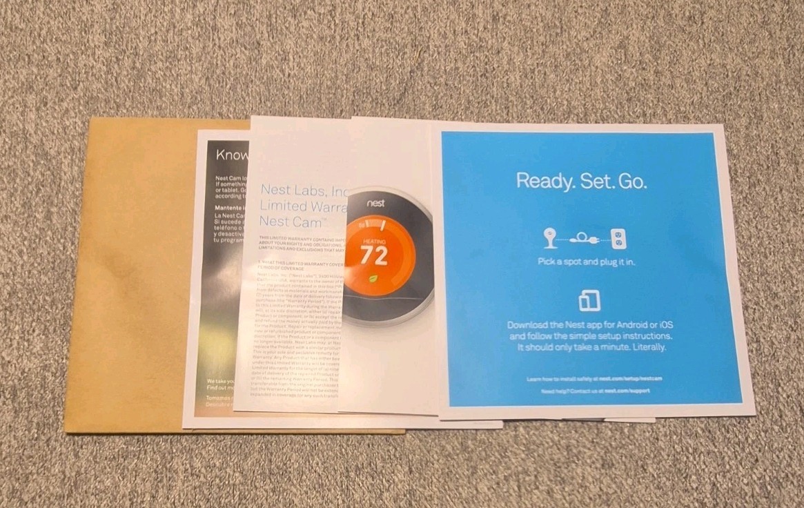 Google Nest Cam Indoor NC1102ES Security Camera Complete Tested And Cleared