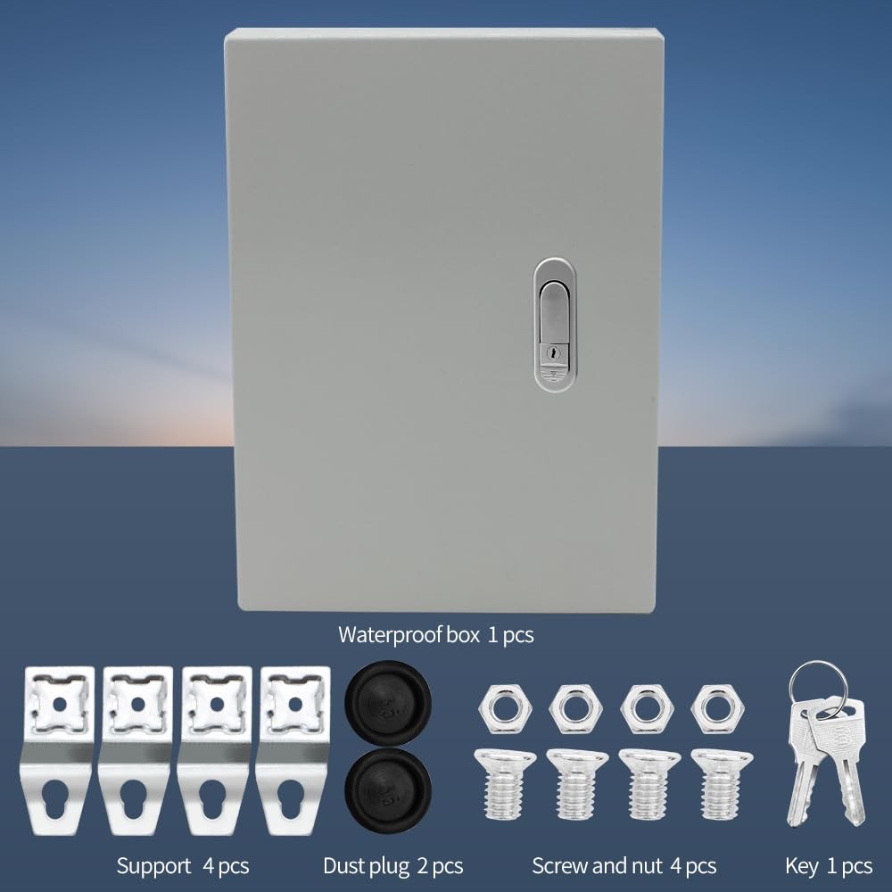 Waterproof Metal Electrical 12x8x6inch(300x200x150mm) Metal, GREY