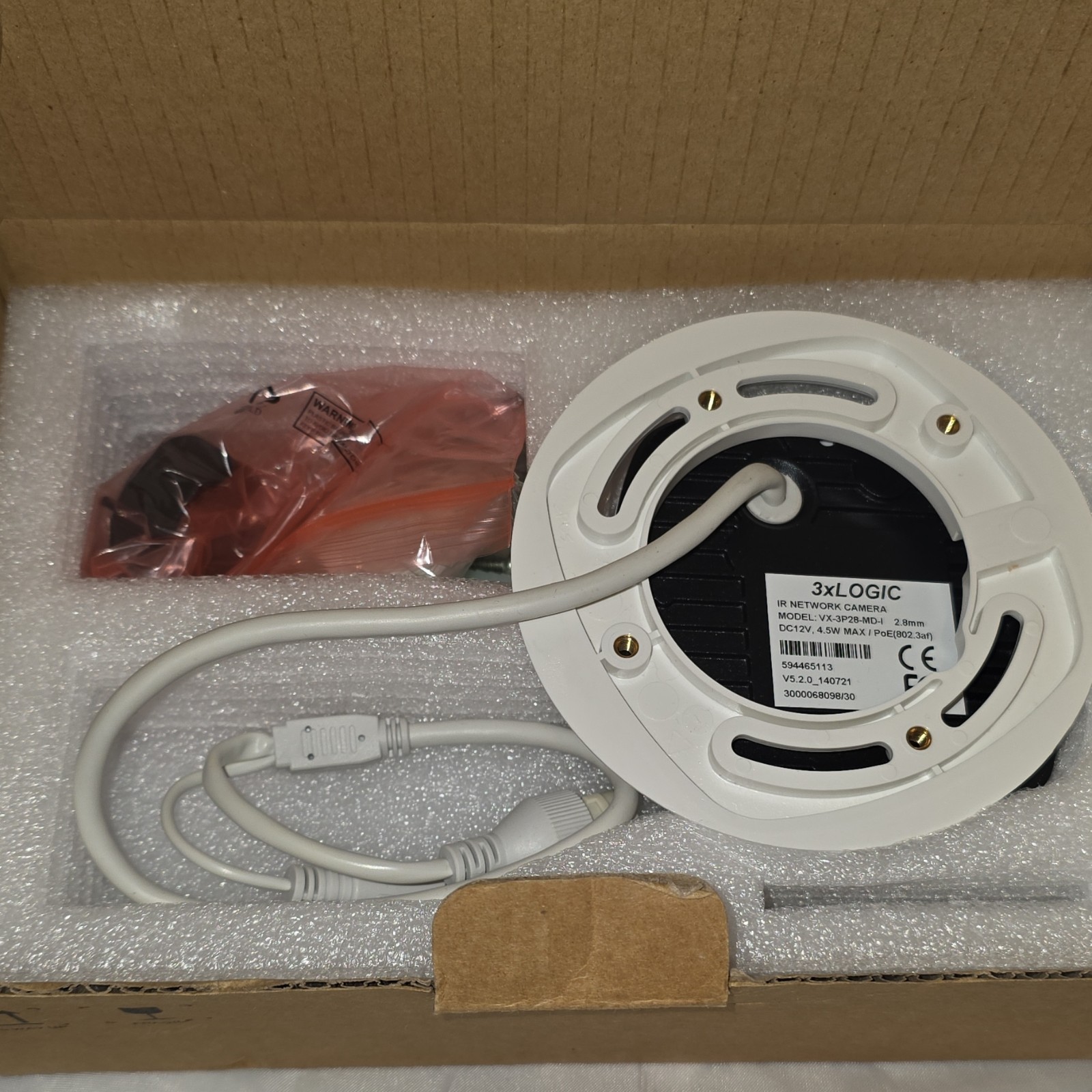 3xLOGIC VX-3P28-MD-I IR Network Camera 2.8mm PoE (802.3af) DC12V White