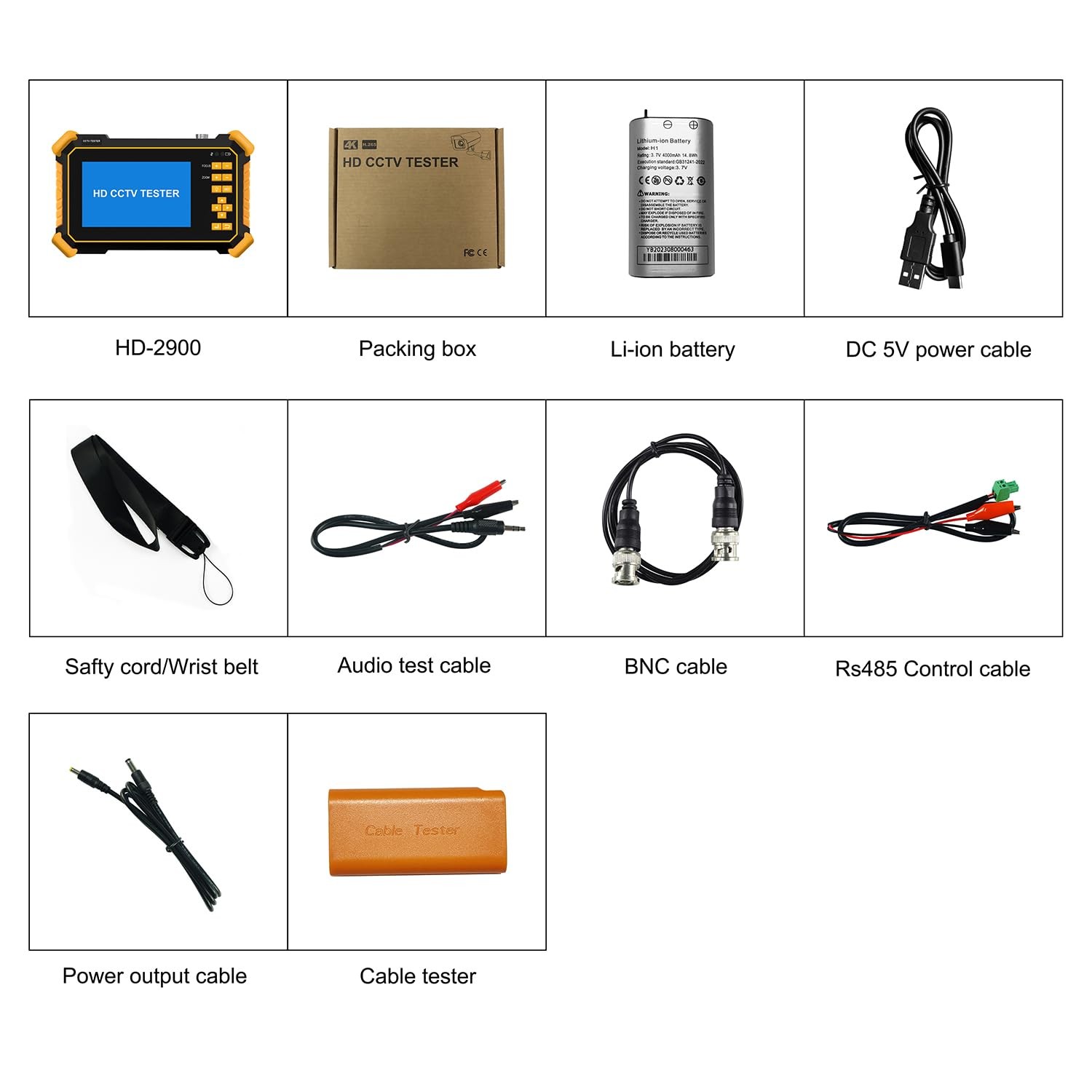 CCTV Camera Tester, WANLUTECH 8MP TVI CVI AHD CVBS Analog Tester black