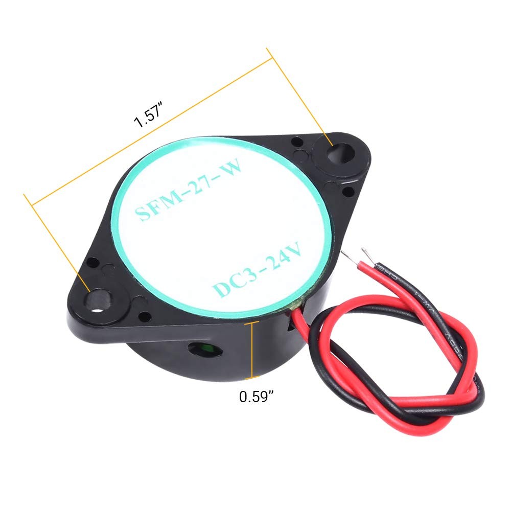 2 PCS Piezo Buzzer, Icstation Buzzer Alarm 12V Electronic Beep Buzzer 100dB P…