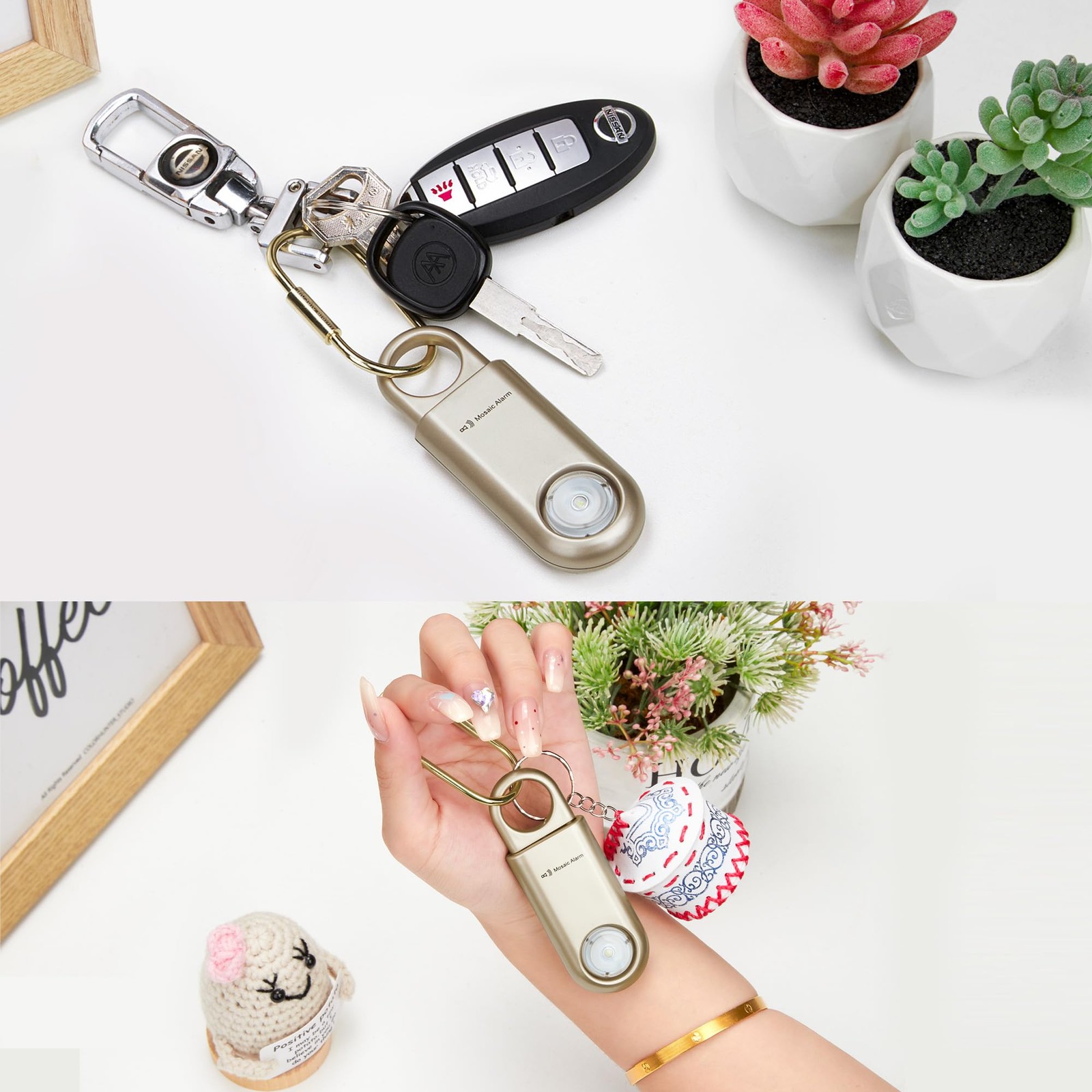 130dB Personal Safety Alarm Ultra Bright Strobe Light. Loud Sound Keychain Si…