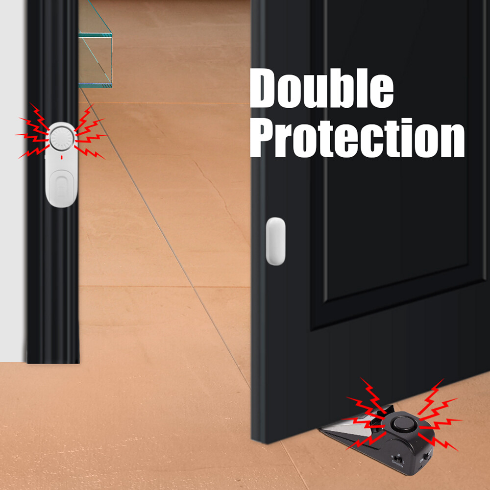 1/2/4PCS Door Stop Security Alarm Wedge Stopper Portable Home Travel Anti‑Theft
