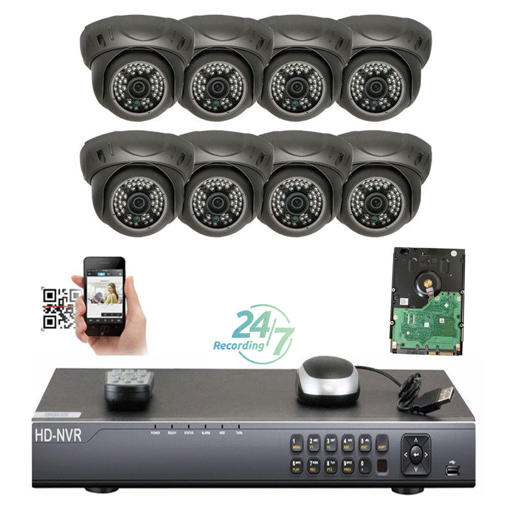 8Ch 12MP H.265 NVR 2592x1920P 5MP PoE 48IR IP ONVIF Security Camear System gh87y
