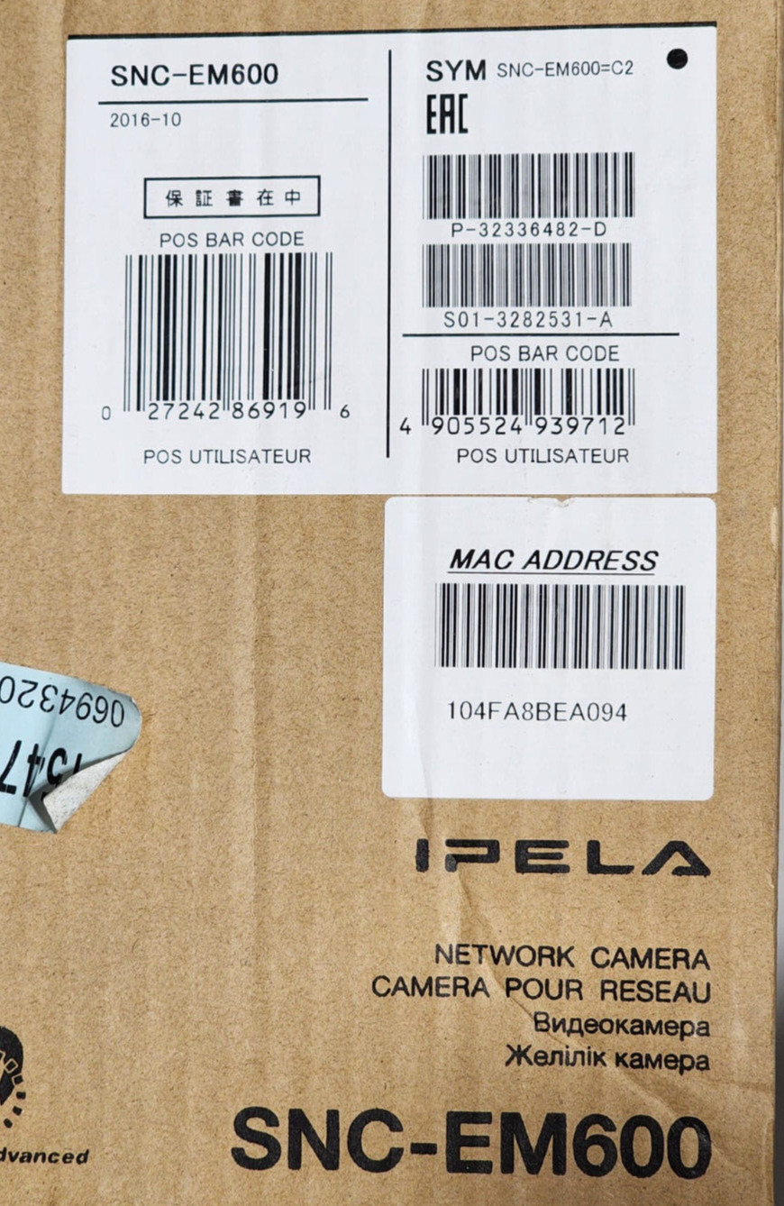 Sony Dome IP Security Camera SNC-EM600 SNC Series 720P HD (IPELA Comp)