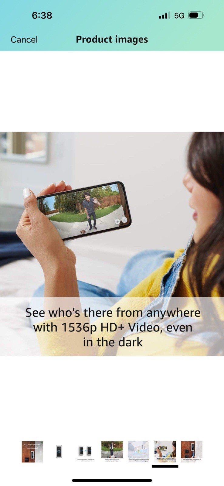 Ring Video Pro Doorbell 1080p HD Camera With Motion Detection Night Vision