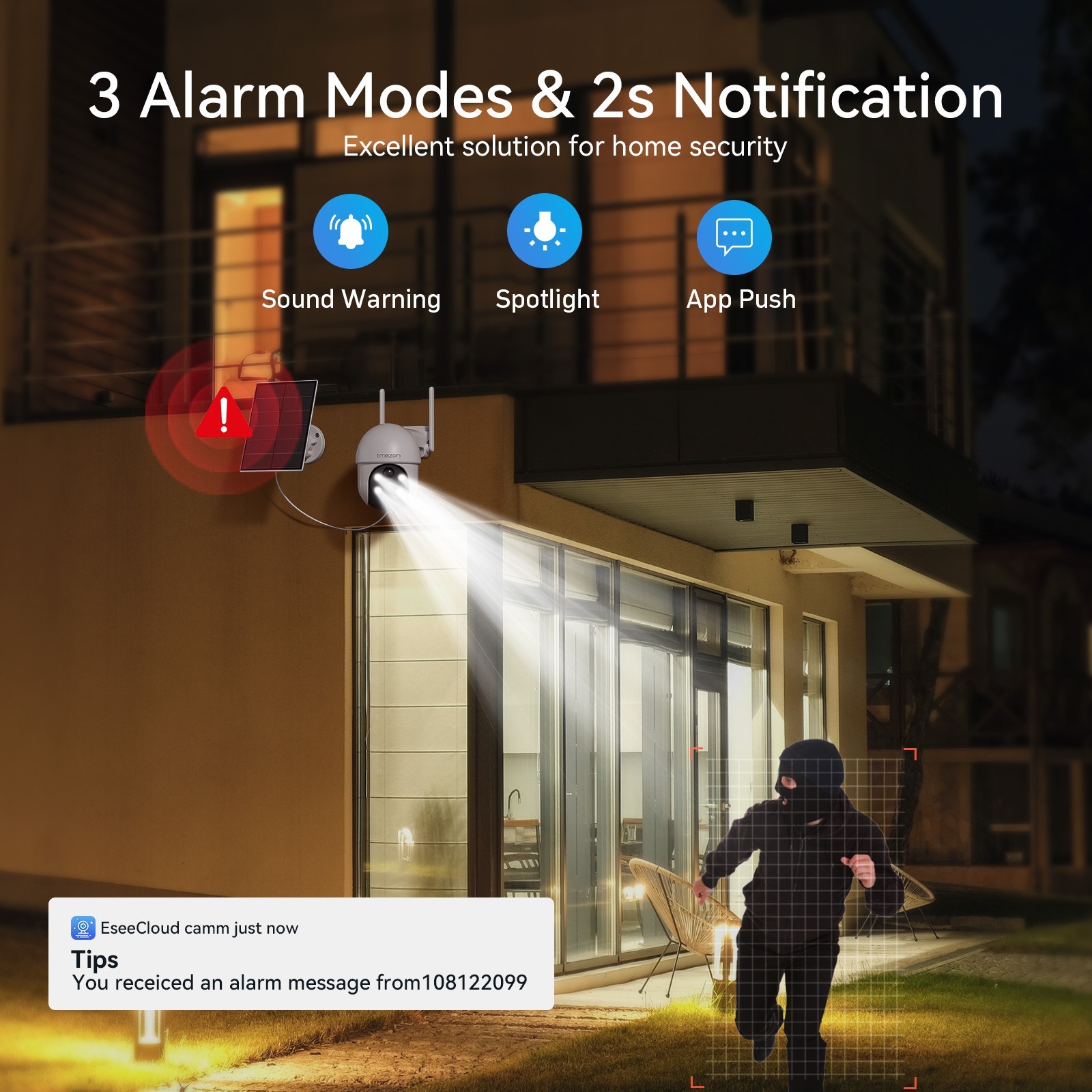 Solar Wireless CCTV Security PTZ IP Camera System WIFI NVR Monitor Home Security