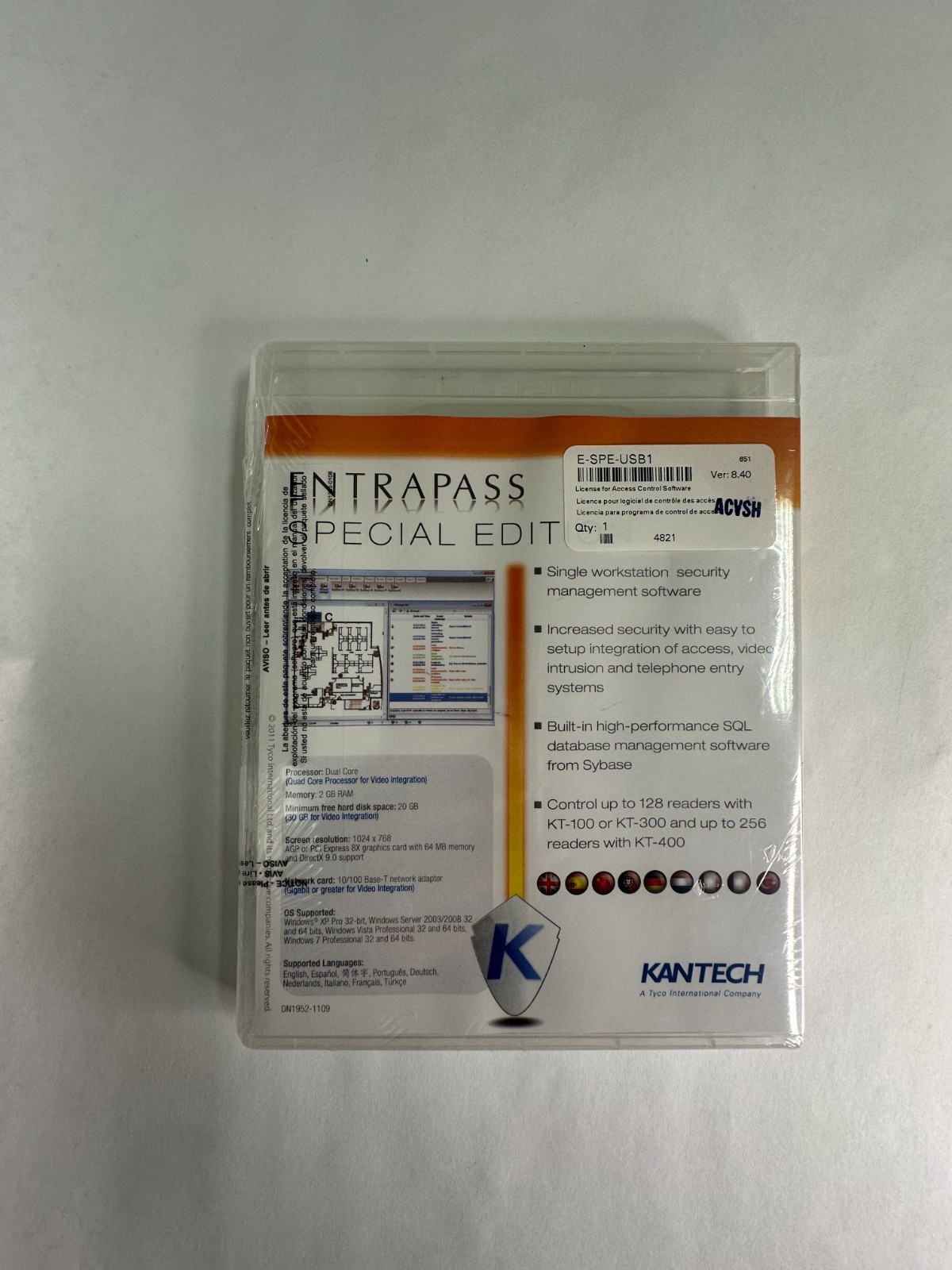 Kantech Entrapass SPECIAL EDITION E-SPE-USB1 VER:8.40 Security Management Softwa