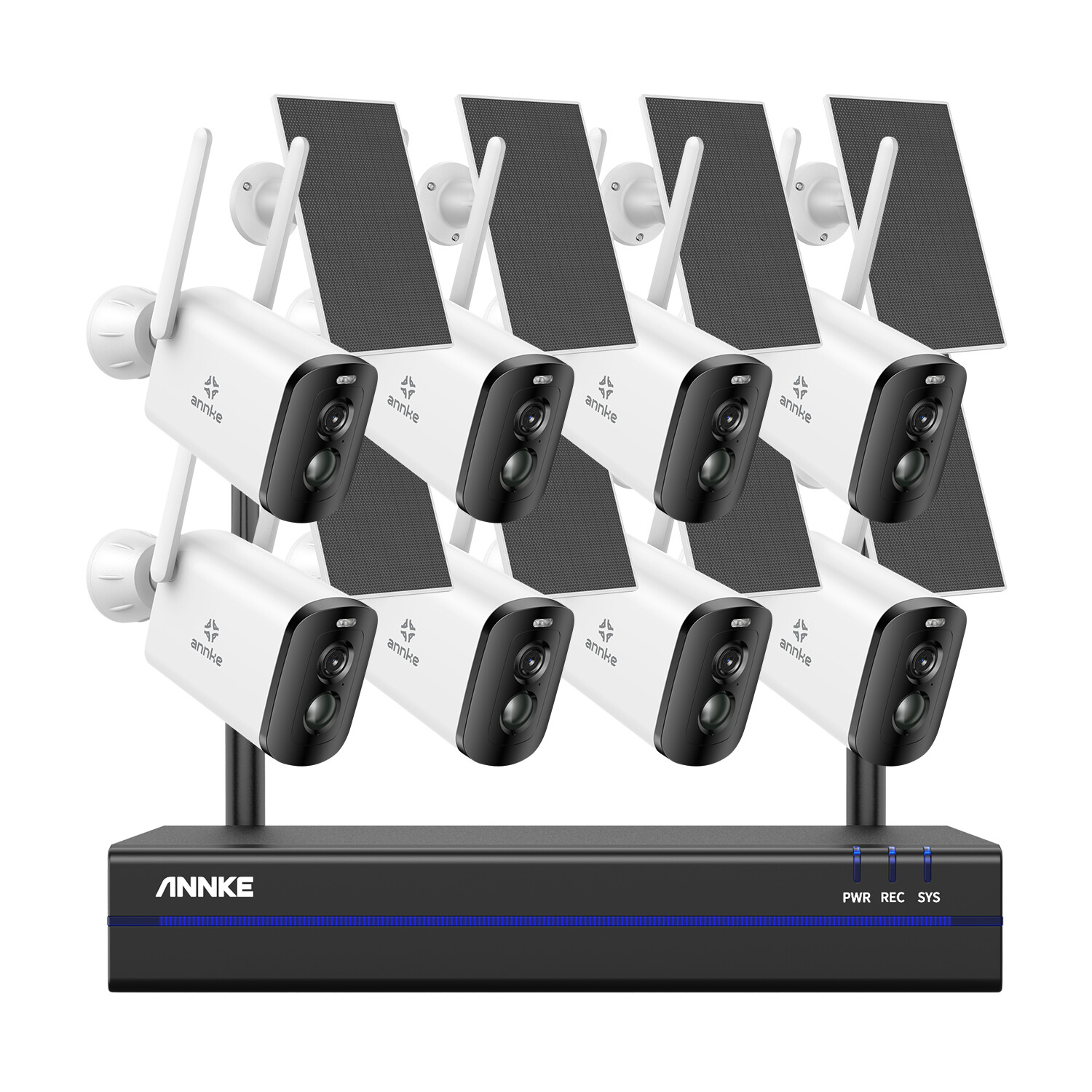 ANNKE Wireless CCTV PIR Security Camera System Solar Battery Outdoor 2 Way Audio