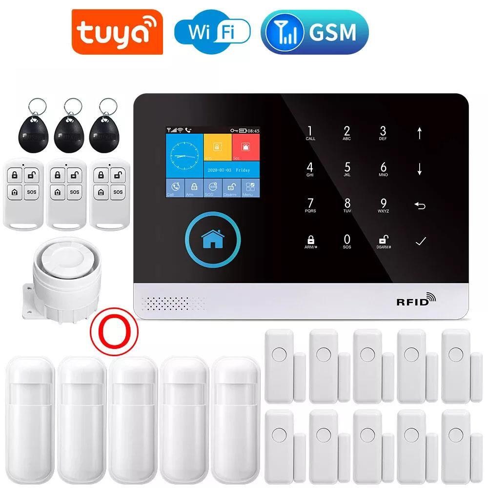 2.4G Wifi / 4G GSM Smart Home Wireless Siren Tuya Security Alarm System Camera