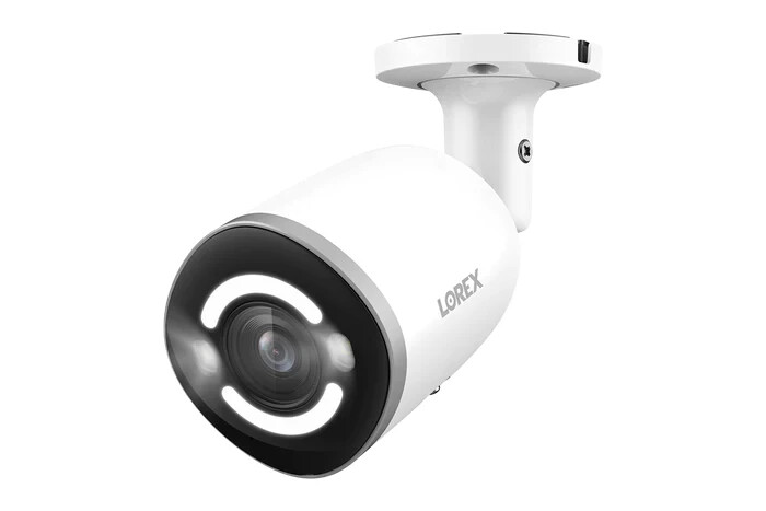 Lorex 4K Deterrence Bullet AI PoE IP Wired Lighting Cameras 4-Piece E895AB