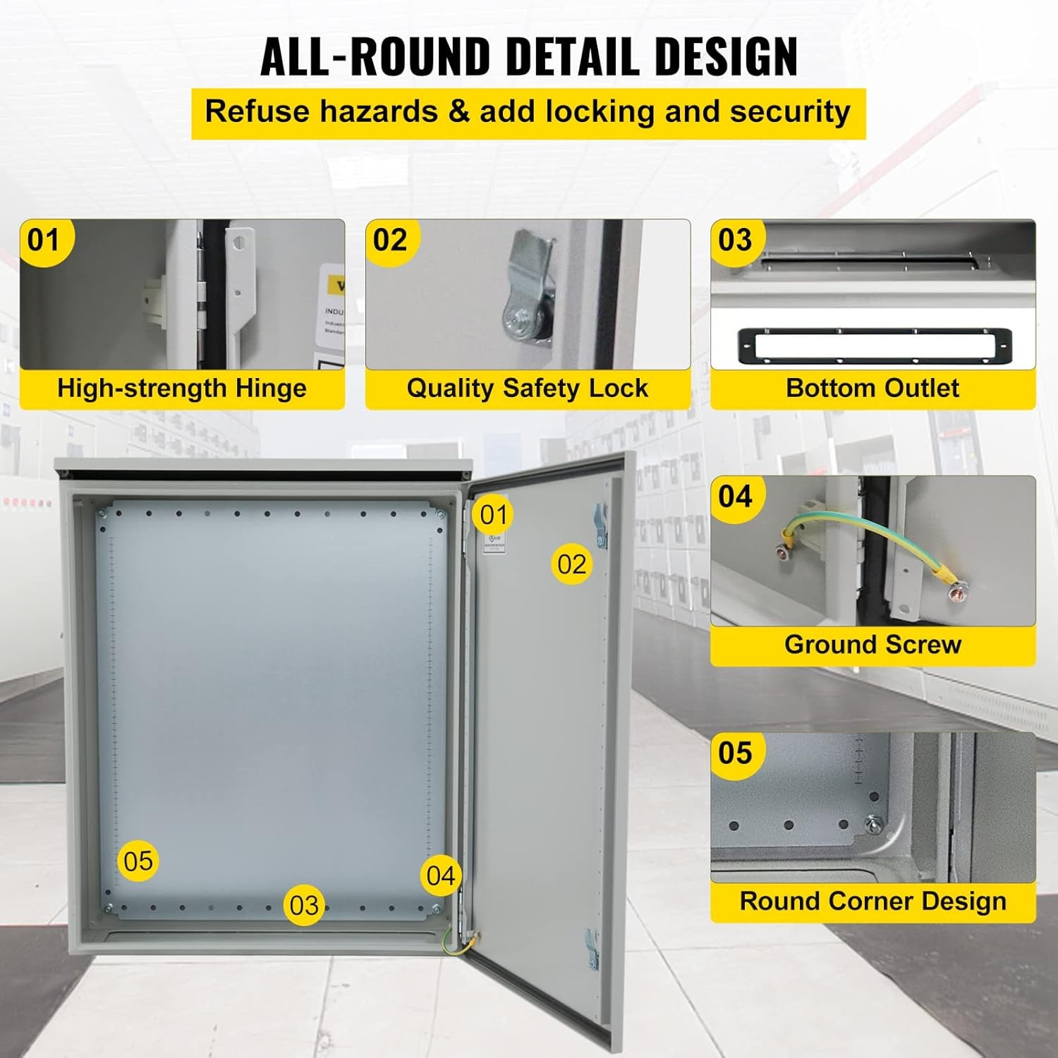 VEVOR Electrical 24'' x x 8'', White Gray