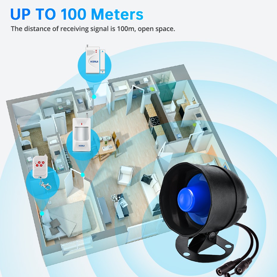120dB Siren Wireless Smart Alarm System Expandable Door Window Sensor Kit