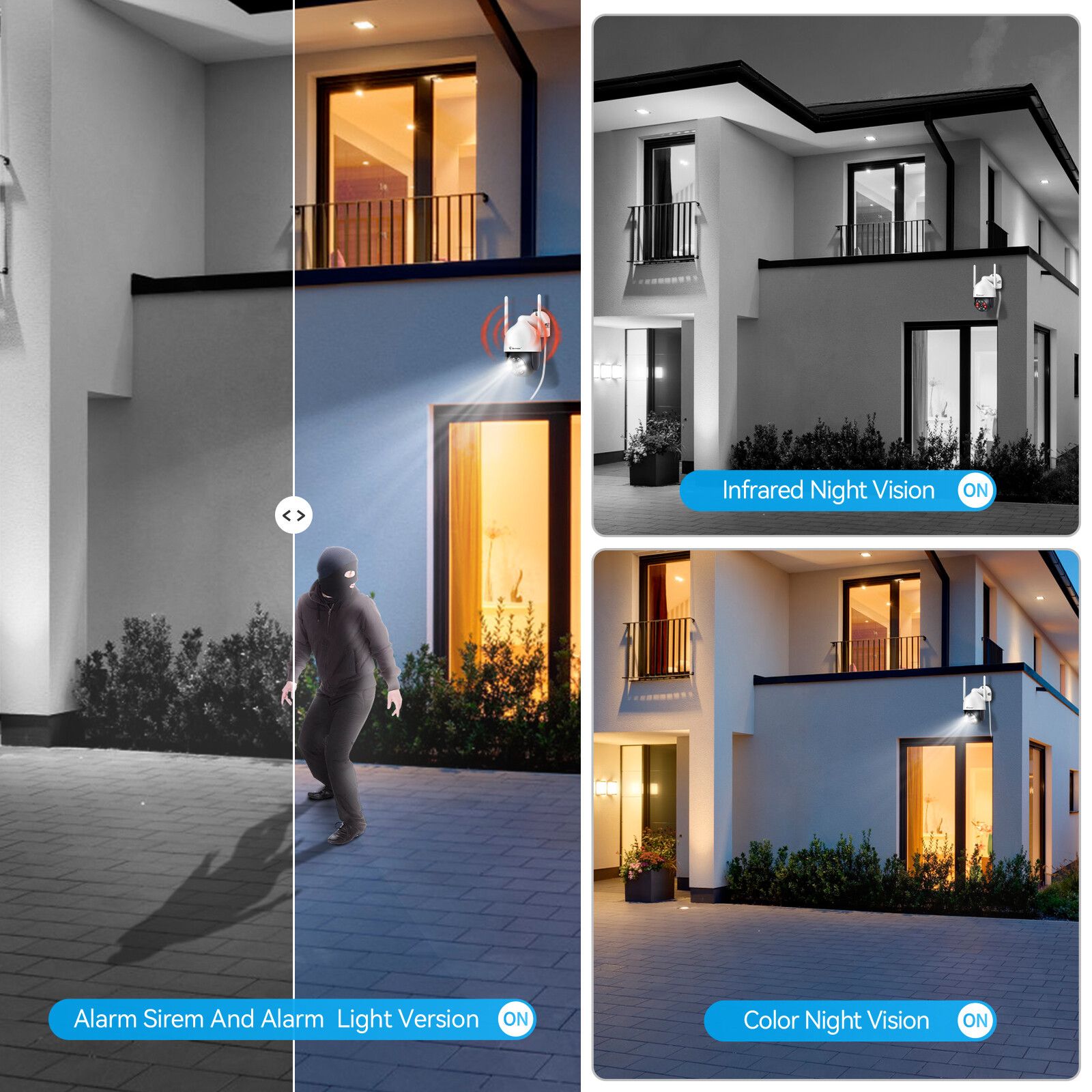 WIFI Security Camera System Wireless Outdoor Audio 10CH 5MP NVR CCTV 1TB HDD