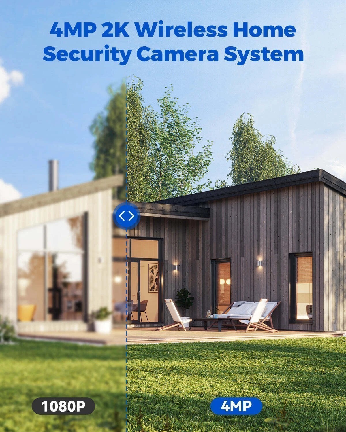 4x Solar Powered Security Camera Wireless Outdoor 4MP WiFi PTZ IP Camera CCTV US
