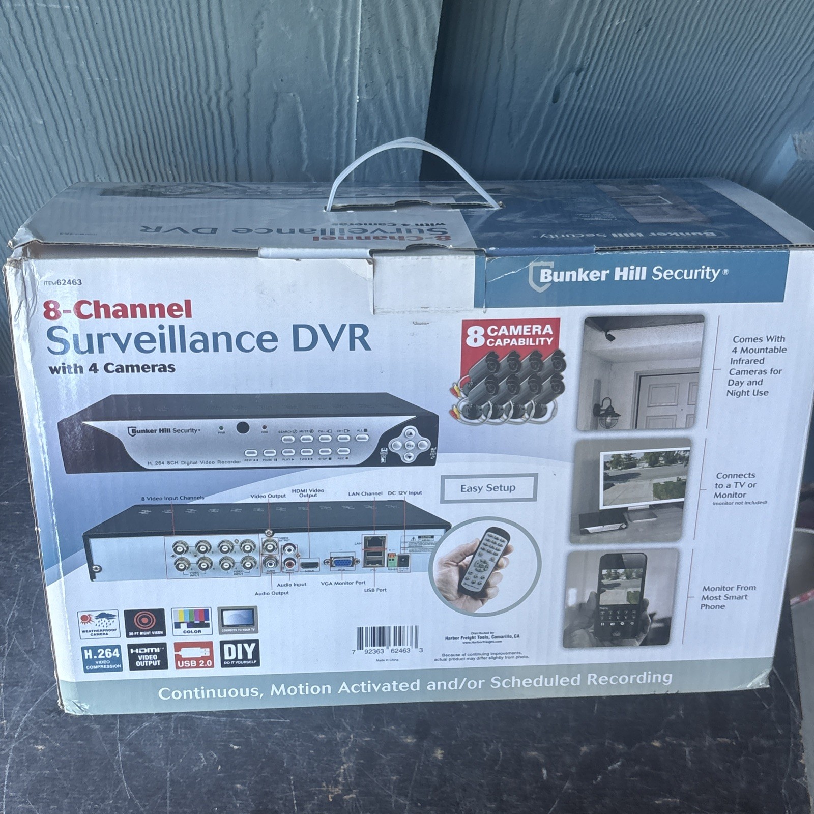 Bunker Hill 62463 Security System 500GB HD DVR 4 Cameras 8 Channel