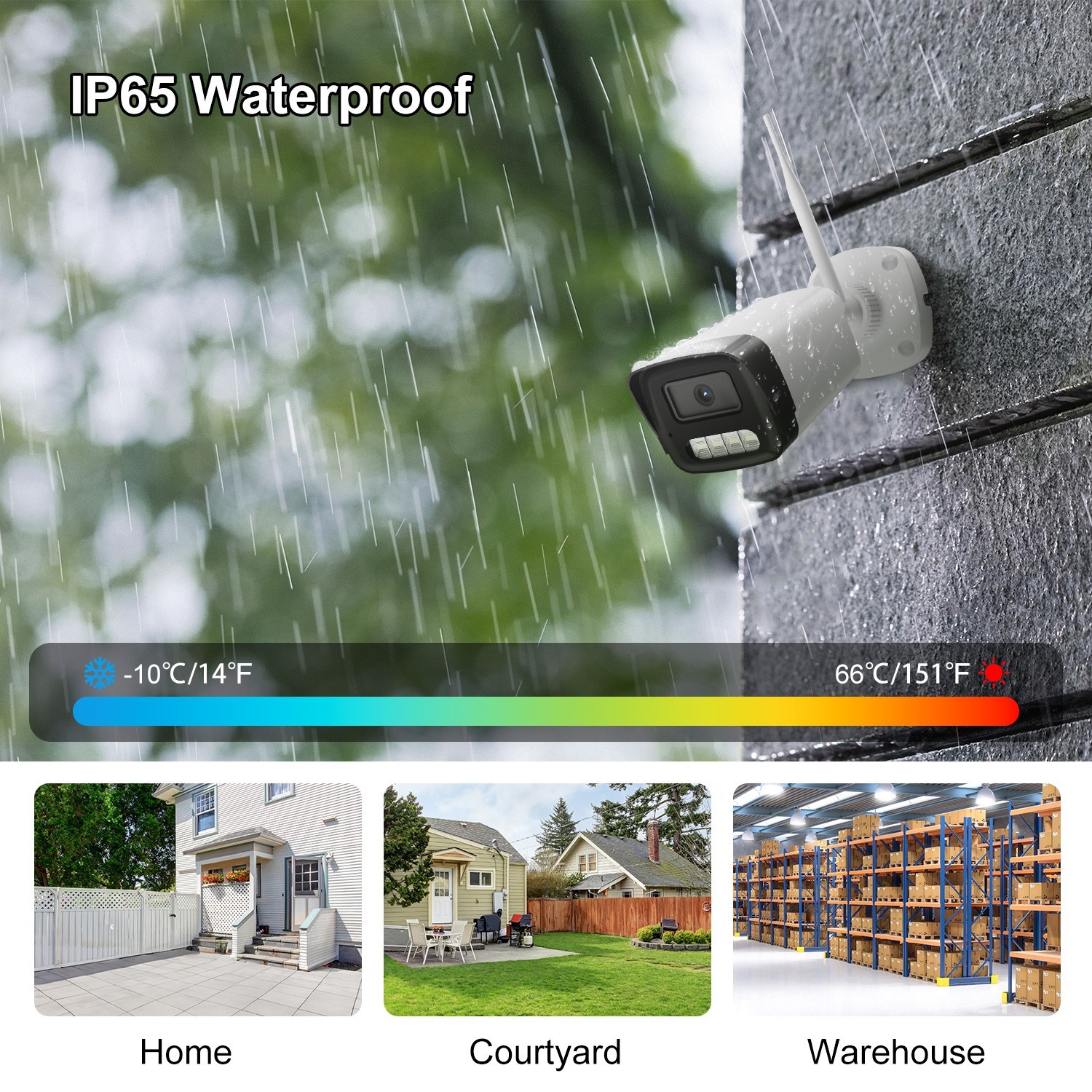 3MP Wireless Two Way Audio CCTV Camera System Outdoor 24/7 Record 1TB HDD