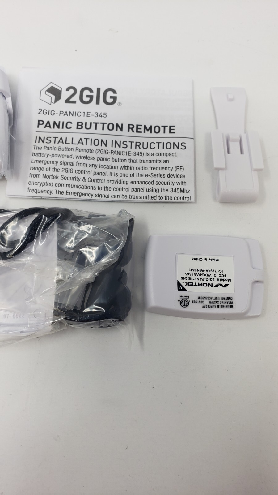 eSeries 2GIG 2GIG-PANIC1E-345 Panic Button Remote SEE DESCRIPTION