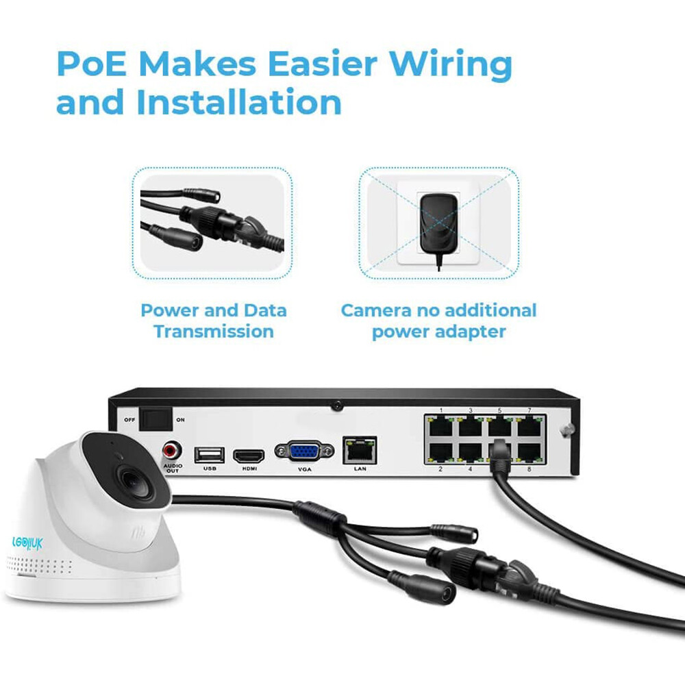 Reolink 4K 8MP 8 Channel 2TB NVR Outdoor PoE Security Camera System RLK8-800D4
