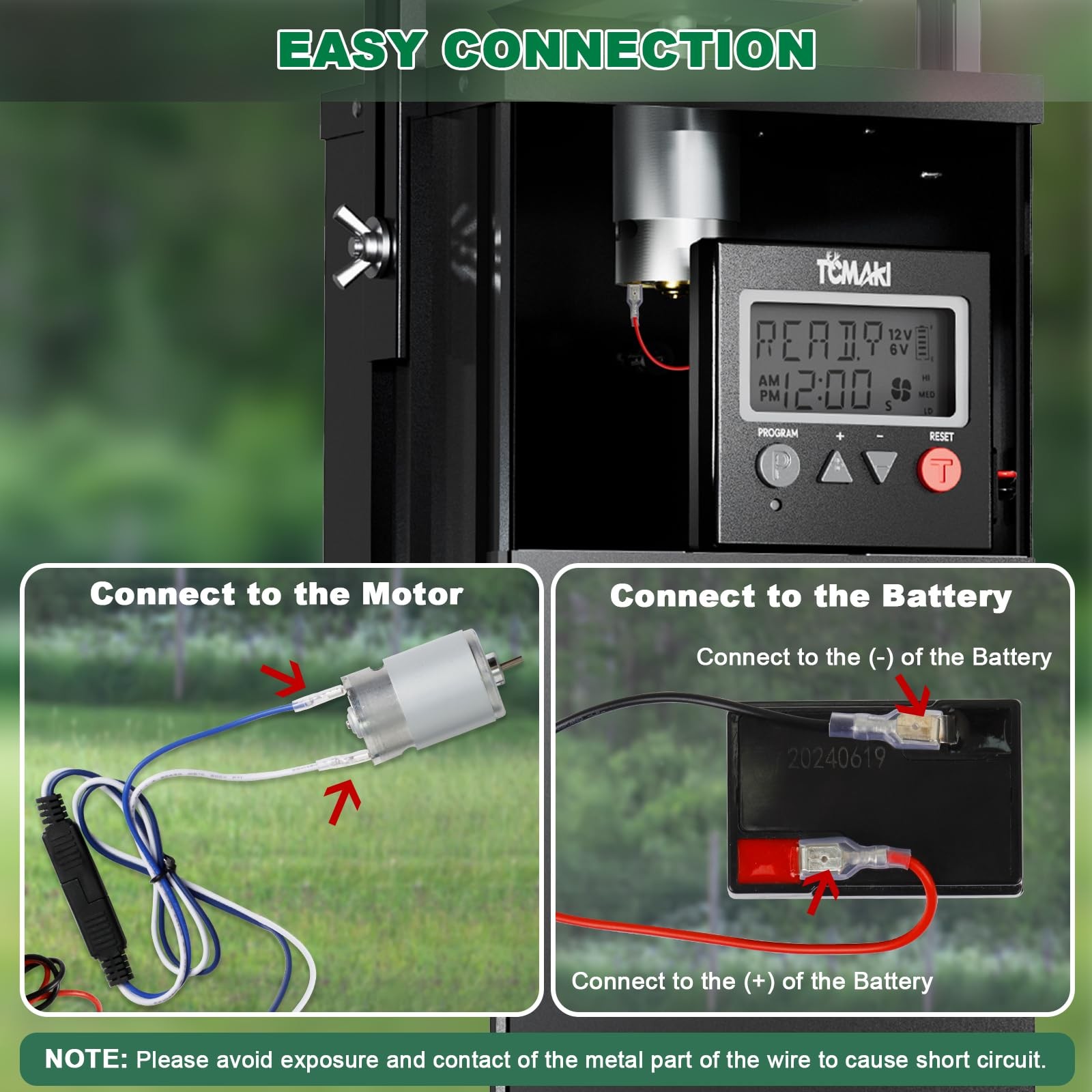 Game Feeder Digital Timer, Deer 3.5IN X X 075IN, Black