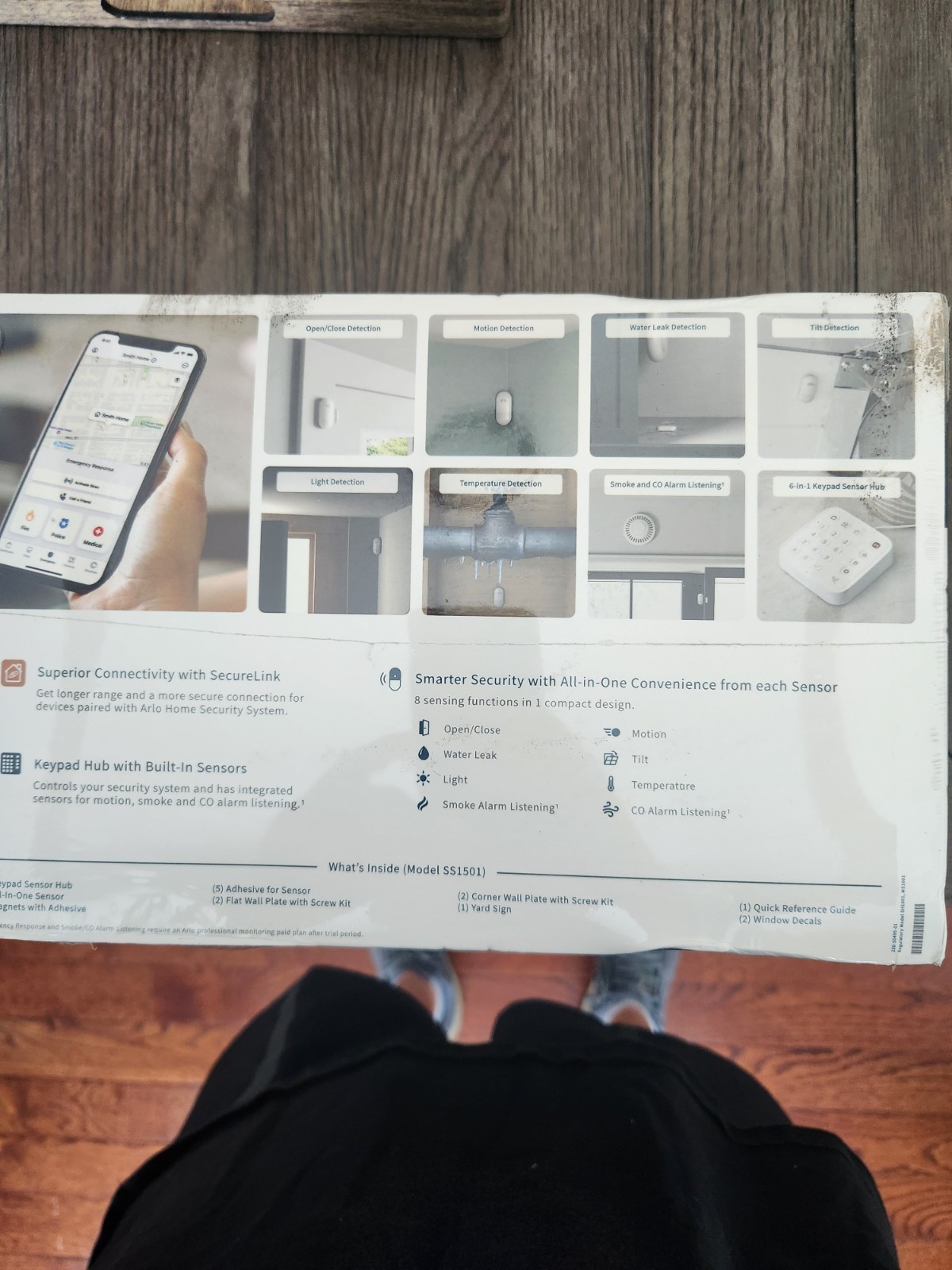 Sealed Arlo Home Security System with Wired Keypad Sensor Hub, 5 8-in-1 Sensors