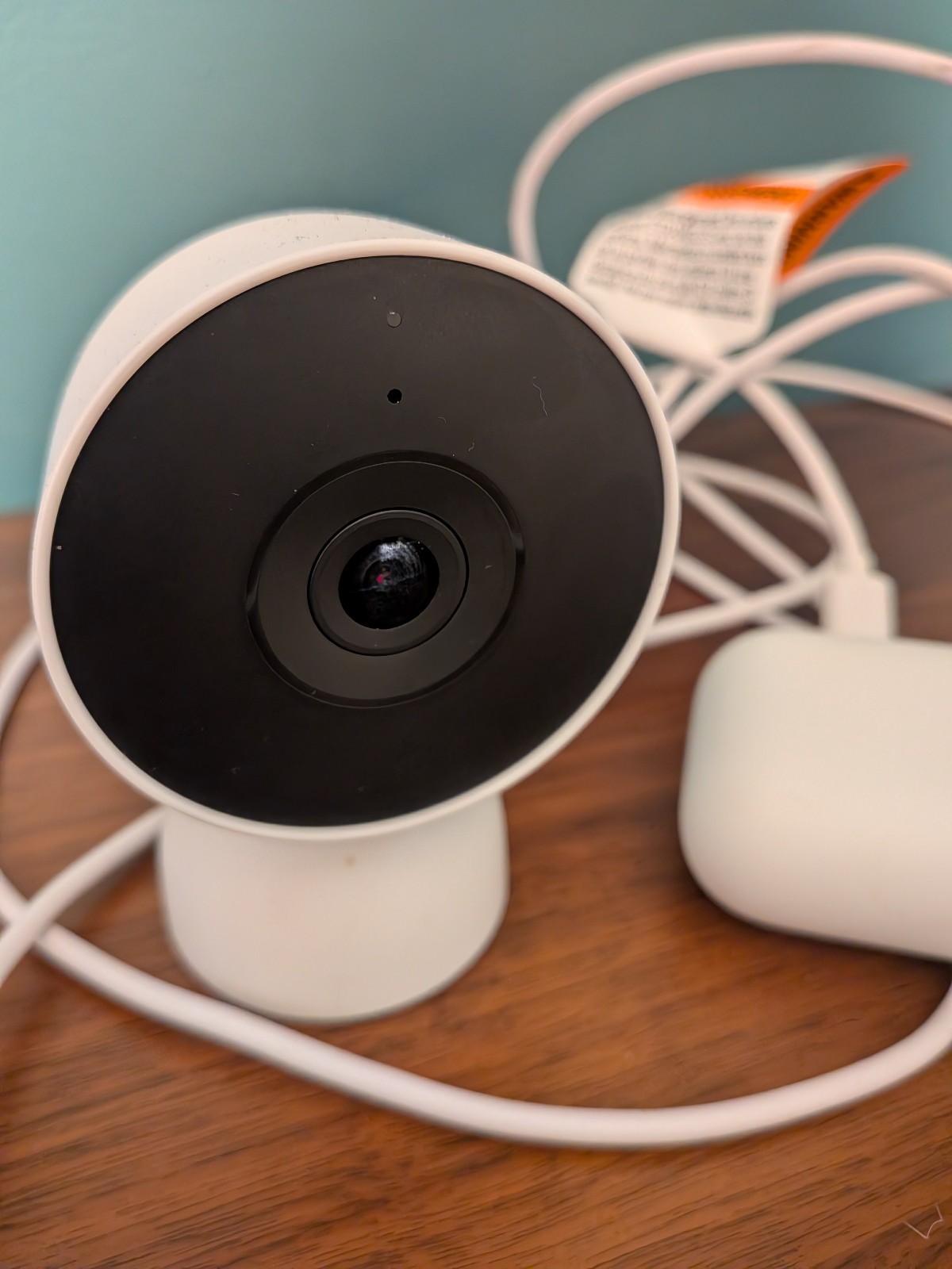 Google Nest Cam Indoor (Wired, 3rd Gen) – Security Camera with 2K Video – Snow