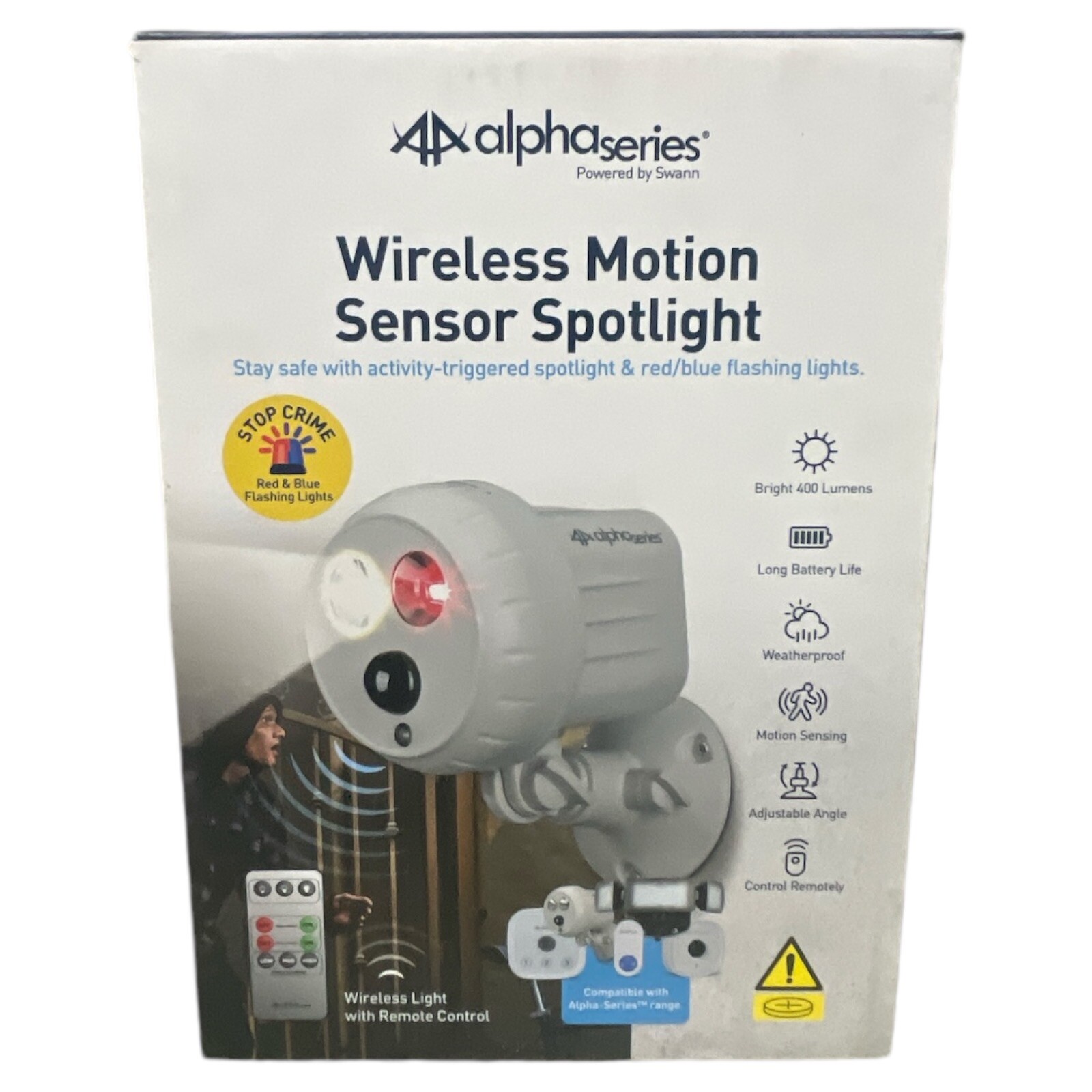 Wireless Motion Activated Sensor Spotlight With Remote Control