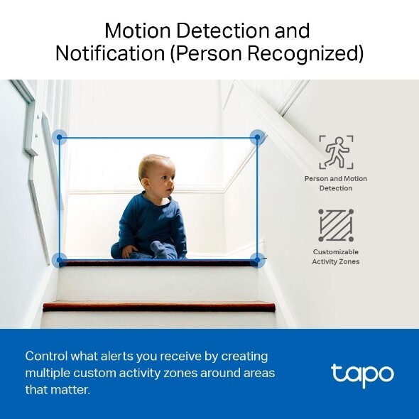 TP-LINK Tapo 2k Indoor Security Wi-Fi Camera, Tapo C110 Night Vision, White