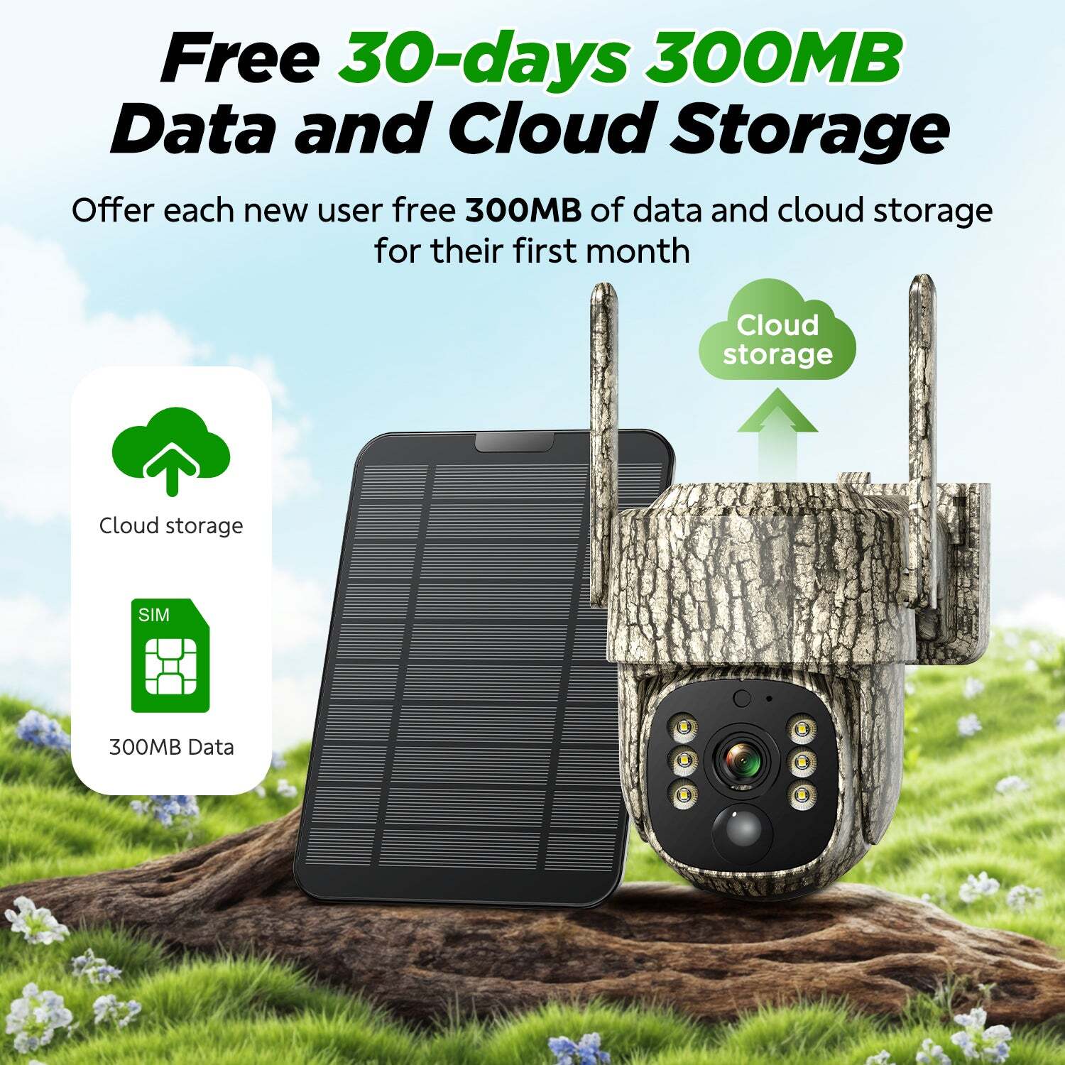 Campark Solar 4G LTE Cellular 15MP 2.5K Wildlife Hunting Night Vision 7800mAh