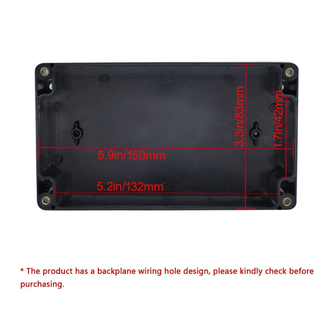 LeMotech Project Box ABS Plastic Junction 6.2″ X 3.5″ X 2.4″, Black (1 pack)
