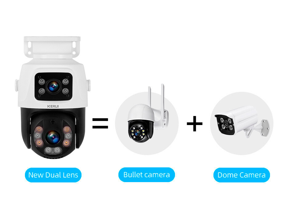 ICSee Dual Lens WiFi IP Camera Wireless Outdoor CCTV PTZ Home Security IR Cam US