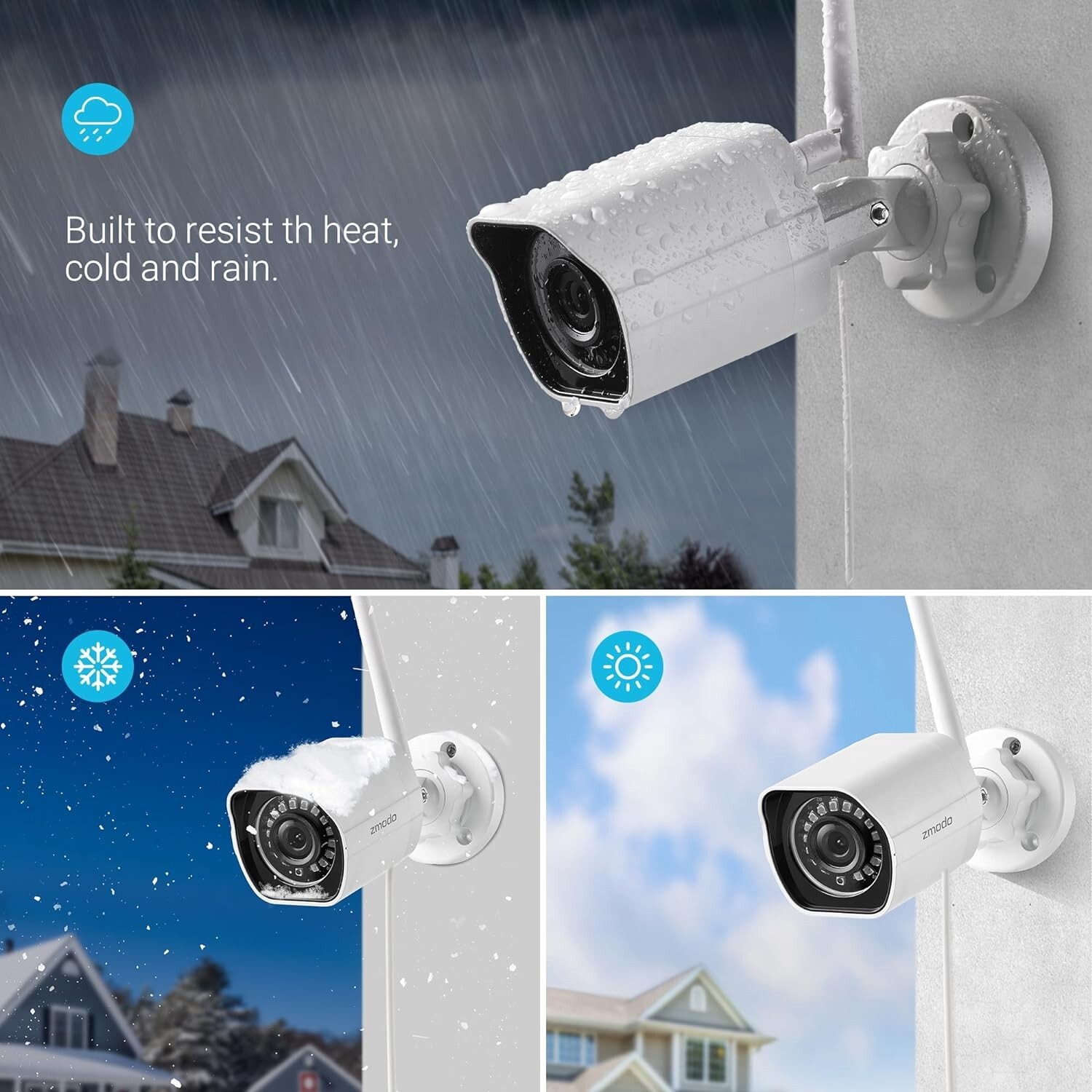 Zmodo Indoor Outdoor Smart Wireless Plugin 1080p Wireless Cameras Night vision