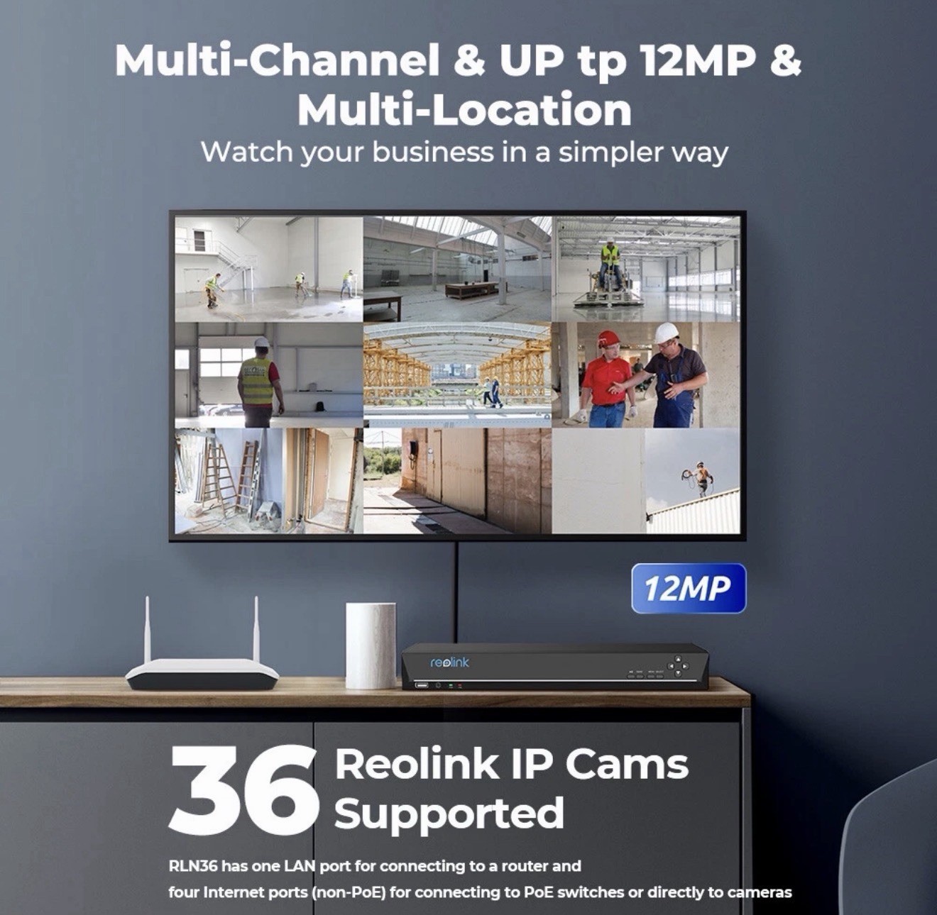 Reolink 16MP 36 Channel Network Video Recorder NVR for Security Camera System