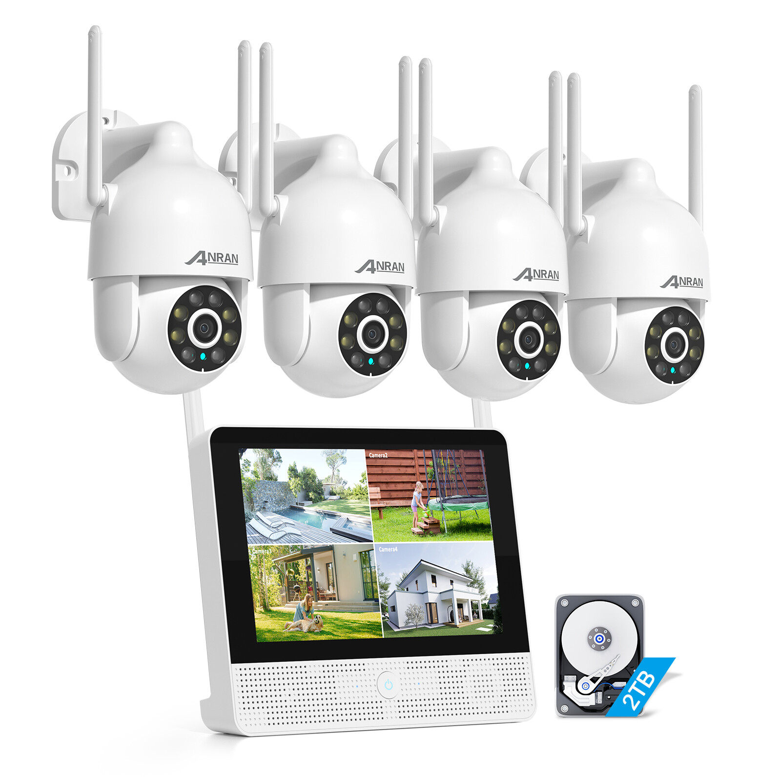 ANRAN 8CH 8MP Wireless CCTV Security Camera System Color Night Vision 2TB Audio