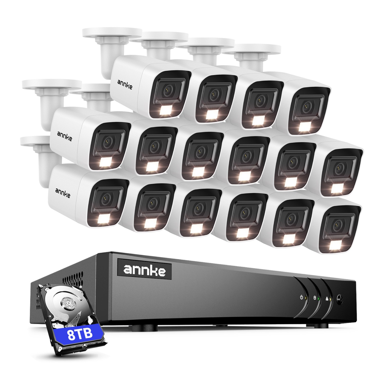 ANNKE 16CH 5MP Lite DVR 1080P Video Outdoor Color Night Security Camera System