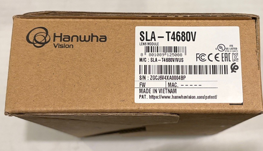 Hanwha Techwin SLA-T4680V 2MP @ 60fps 4.6mm Security Camera Lens – NEW
