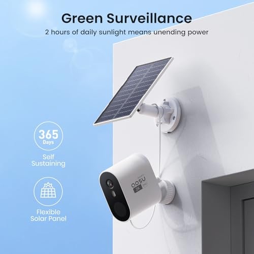 2K QHD Solar Security Cameras Wireless Outdoor System | 166° Add-on Camera