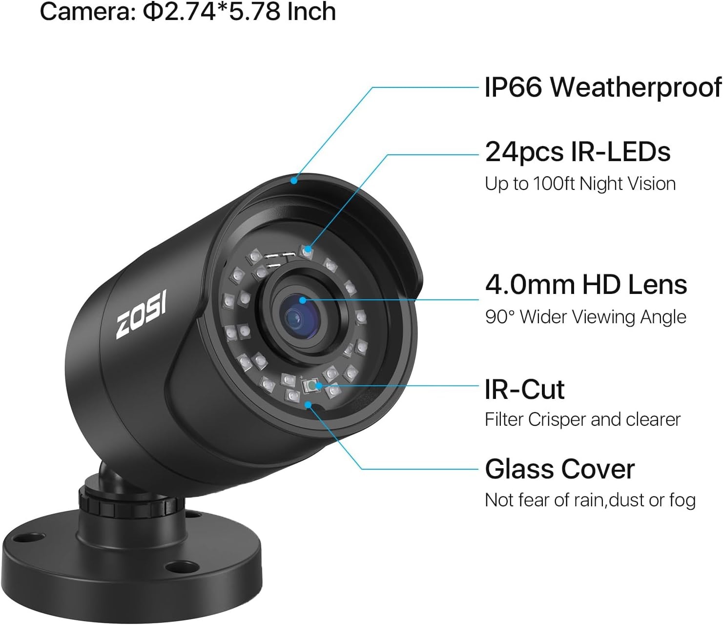 8 Camaras De Seguridad Wifi Exterior 1080P Inalambrica Con Vision Nocturna Video