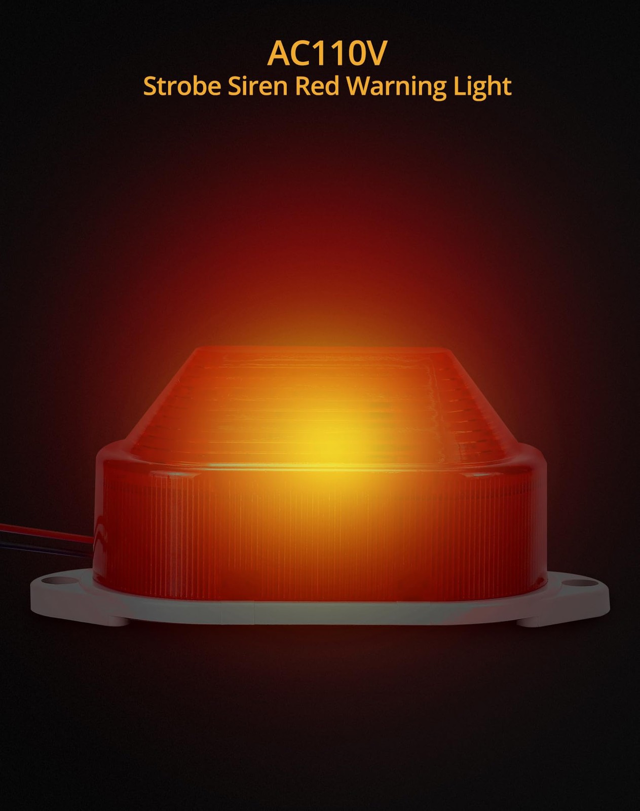 AC110V 120V Industrial Strobe Siren Alarm Warning Light – Red 110 dB Loud S…
