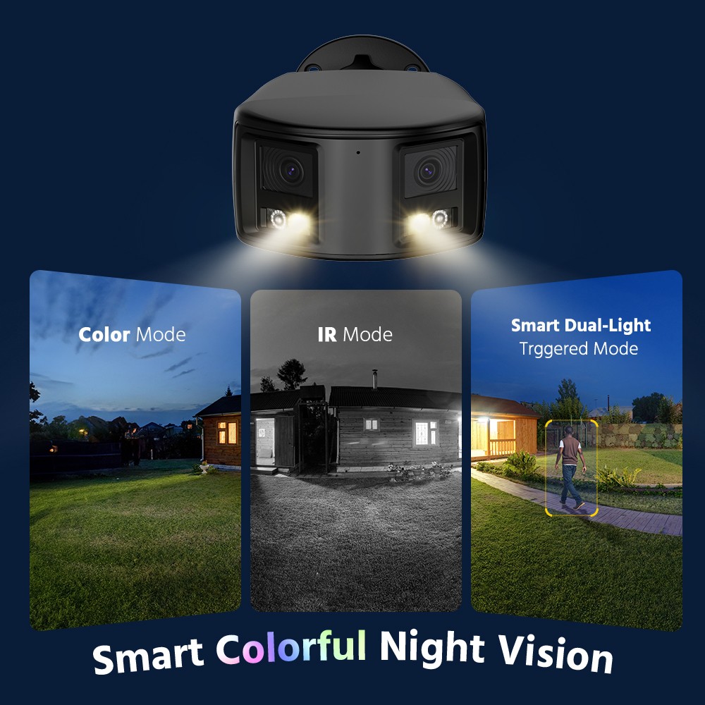 ANNKE 4K Dual Lens 180° View PoE Security IP Camera AI Color Night Two-Way Audio