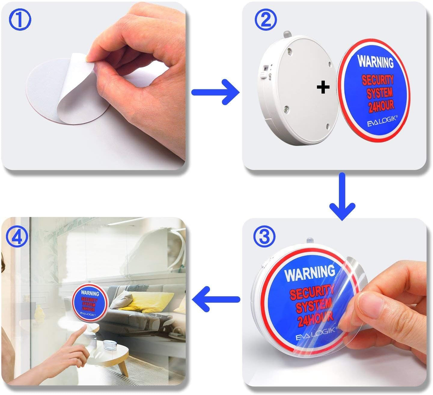 Modern Ultra-Thin Window Alarm with Loud 120Db Sound and Vibration Sensors Compa