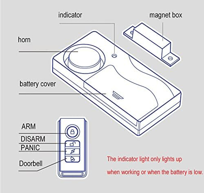 Wireless Remote Door Alarm, Windows Open Alarms, Magnetic Security Sensor, Pool