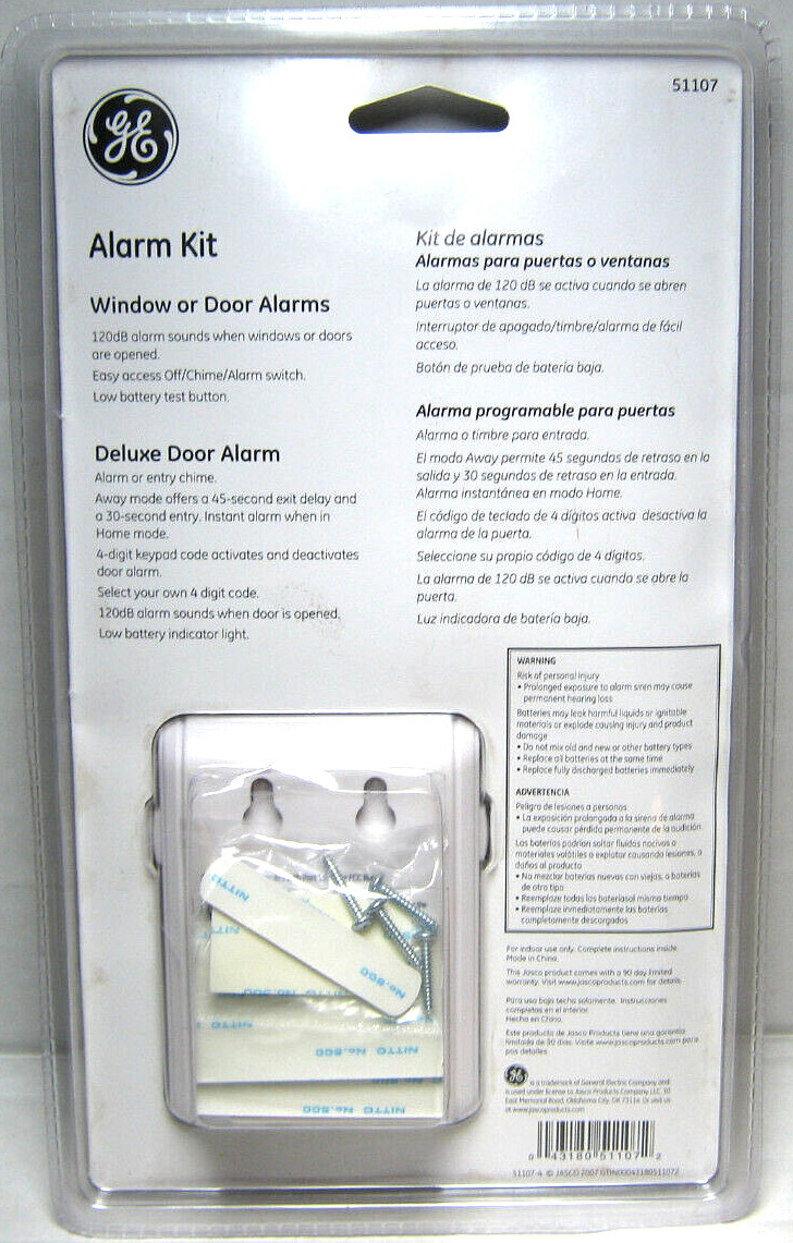 GE PERSONAL SECURITY ALARM KIT 51107 – SOUNDS WHEN WINDOWS OR DOORS ARE OPENED