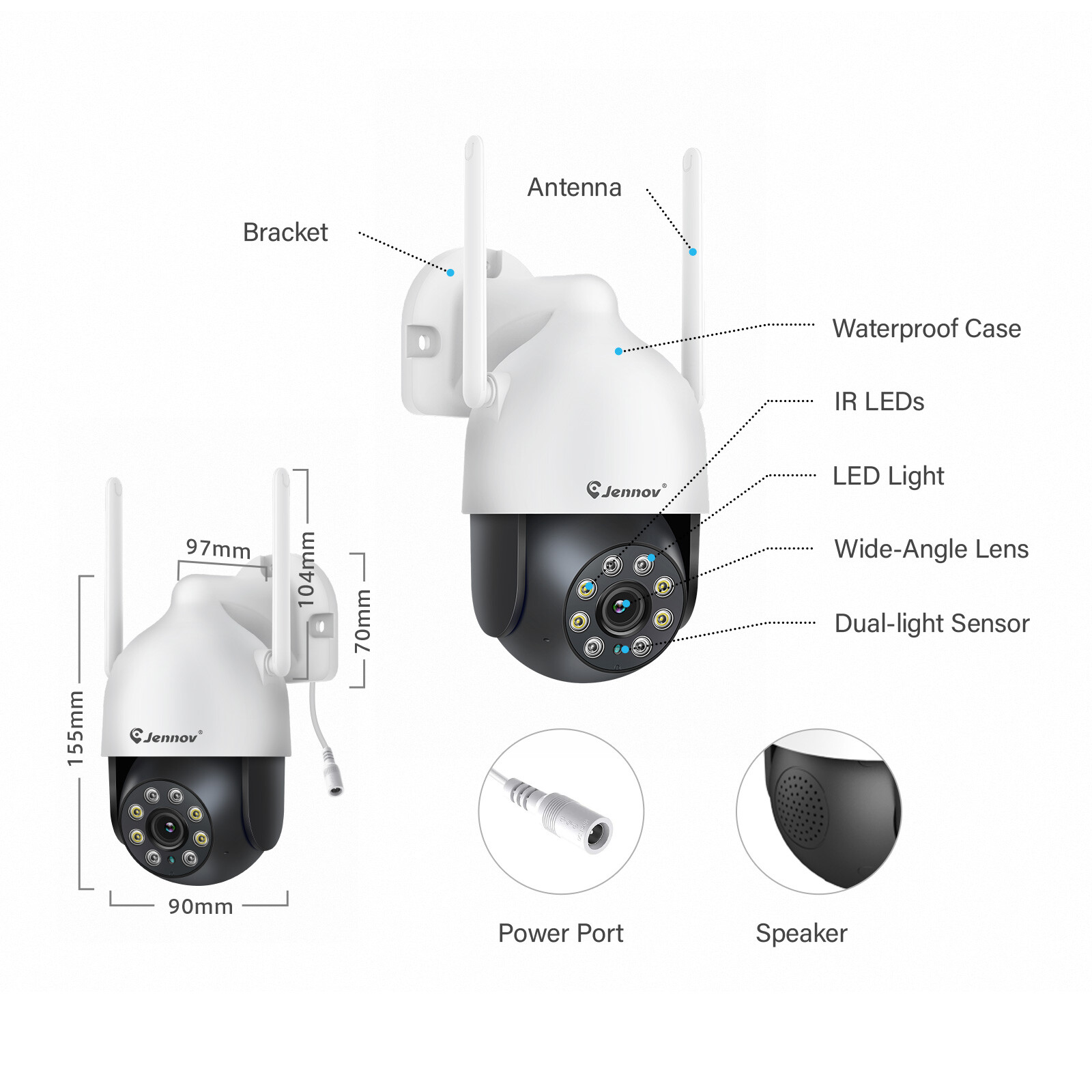 WIFI Security Camera System Wireless Outdoor Audio 10CH 5MP NVR CCTV 1TB HDD
