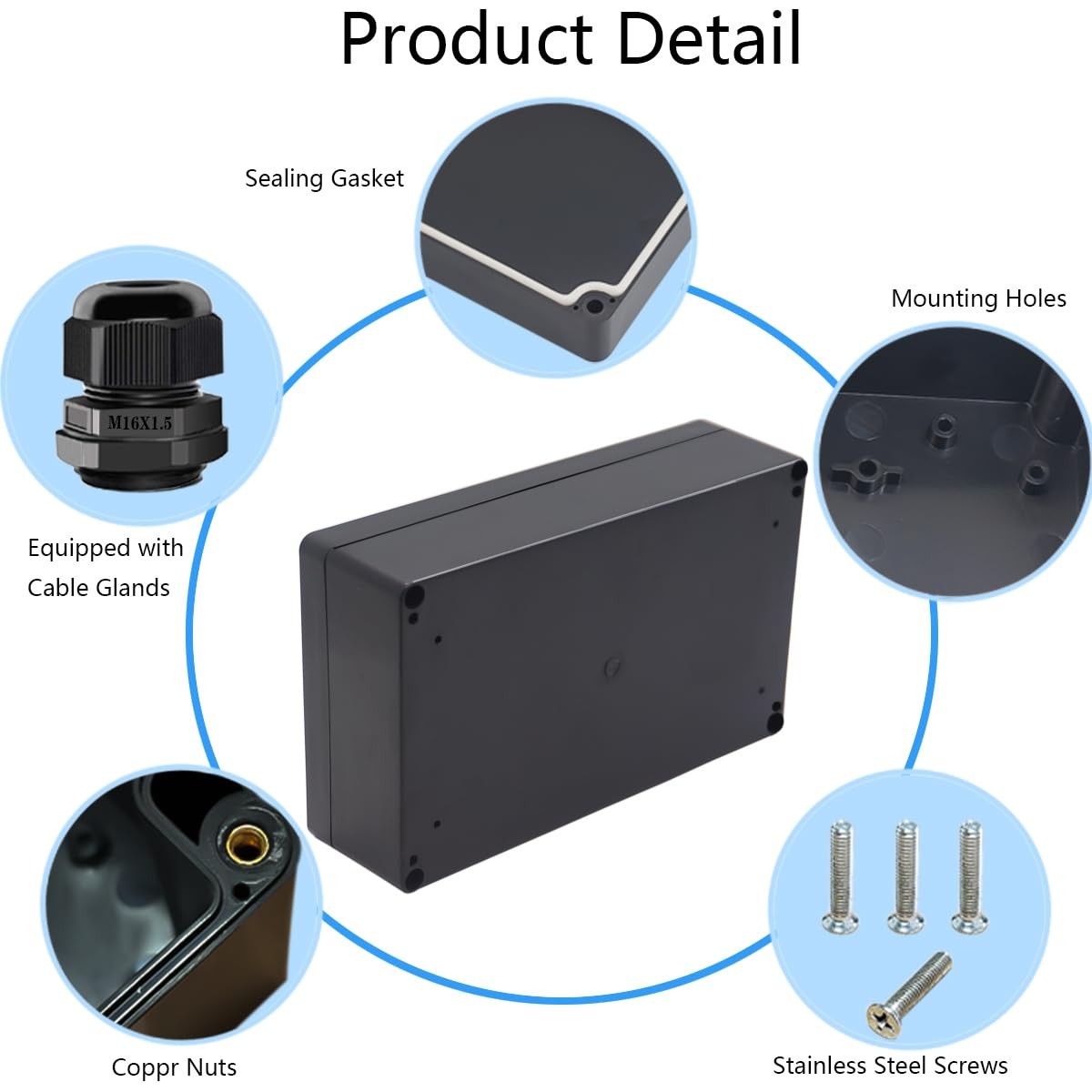 Otdorpatio Junction Box IP65 Waterproof 7.87″x4.72″x2.2″, Fixed Ear Design