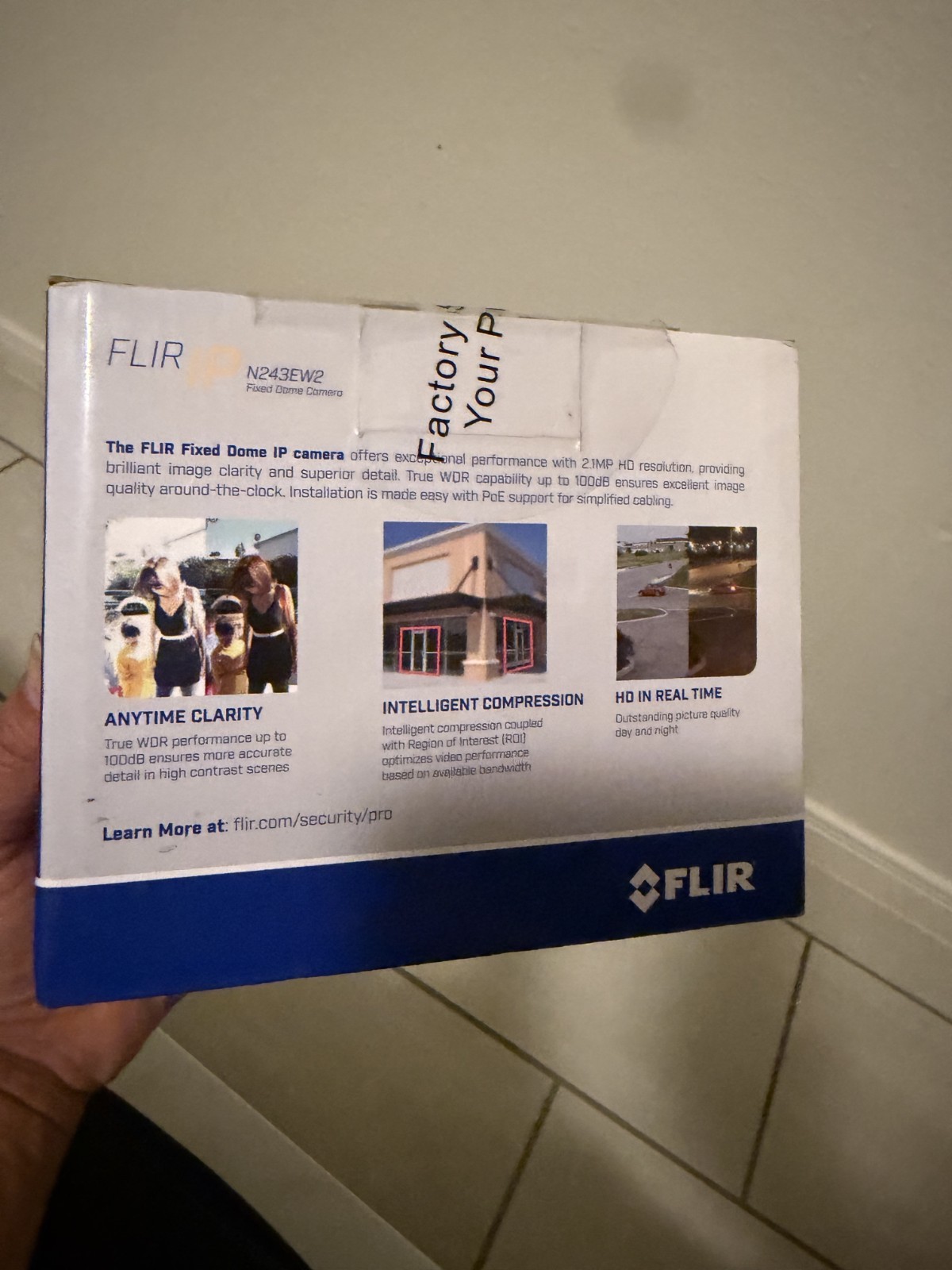 FLIR N243EW2 2.1MP IP Dome Camera Wired PoE Night Vision 24m Range
