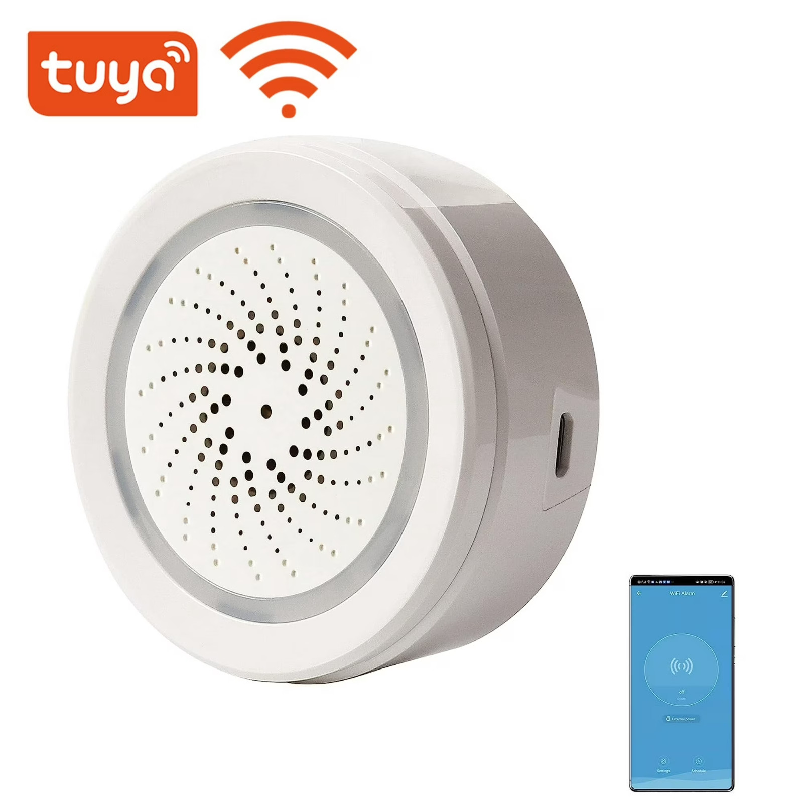 Smart Wi-Fi Siren Alarm: Wireless Alarm for Home Security, Burglar Alarm with So